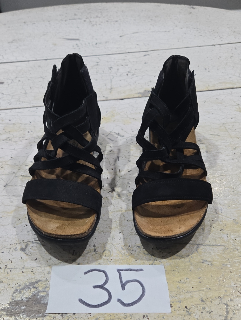 Naot Black Strappy Gladiator Sandals
